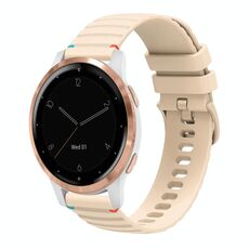 Per Garmin Vivoactive 4S Wavy Dots Stitched 18mm cinturino in silicone (color crema)