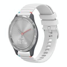 Per Garmin Vivomove 3S Wavy Dots Stitched 18mm cinturino in silicone (bianco)