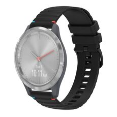 Per Garmin Vivomove 3S Wavy Dots Stitched 18mm cinturino in silicone (nero)