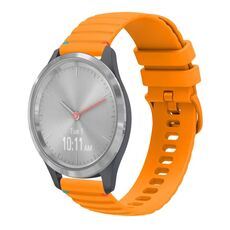 Per Garmin Vivomove 3S Wavy Dots Stitched 18mm cinturino in silicone (giallo ambra)