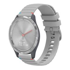 Per Garmin Vivomove 3S Wavy Dots Stitched 18mm Cinturino in silicone (grigio)