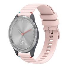Per Garmin Vivomove 3S Wavy Dots Stitched 18mm cinturino in silicone (rosa)