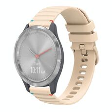 Per Garmin Vivomove 3S Wavy Dots Stitched 18mm Cinturino in silicone (color crema)