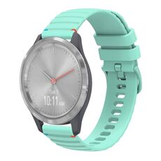 Per Garmin Vivomove 3S Wavy Dots Stitched 18mm cinturino in silicone (verde acqua)