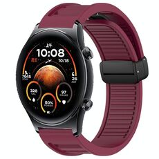Per Honor Watch GS 4 Window Blind Magnetic Buckle 22mm Cinturino in silicone (rosso vino)