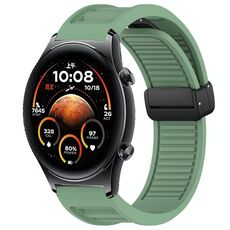Per Honor Watch GS 4 Window Blind Magnetic Buckle 22mm Cinturino in silicone (verde pino)