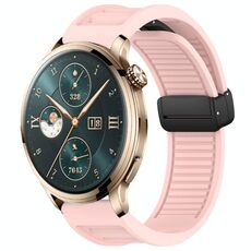 Per Honor Watch 4 Pro Window Blind Fibbia magnetica 22mm Cinturino in silicone (rosa)