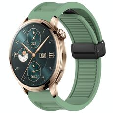 Per Honor Watch 4 Pro Window Blind Fibbia magnetica 22mm Cinturino in silicone (verde pino)