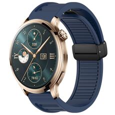 Per Honor Watch 4 Pro Window Blind Fibbia magnetica 22mm Cinturino in silicone (blu notte)