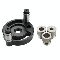 Localizzatore di punte per lavorazione del legno, autocentrante, per foratura, modello: con manicotto per trapano da 6/8/10 mm (rosso)
