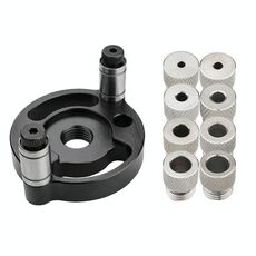 Localizzatore di punte per lavorazione del legno, autocentrante, per foratura, modello: con manicotto per trapano da 3-10 mm (nero)