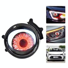 Modifica della luce a LED per occhi demoniaci per auto e moto da 3 pollici (8 modalità con lente)