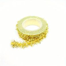 2,8 m/Rotolo di nastro a strisce glitterate natalizie, fiocco fai da te, nastro decorativo, nastro per imballaggio regalo (oro)