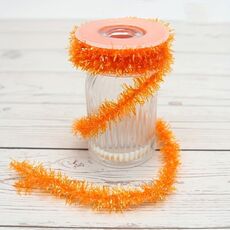 2,8 m/Rotolo di nastro a strisce glitterate natalizie, fiocco fai da te, nastro decorativo, nastro per imballaggio regalo (arancione)