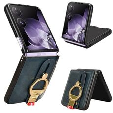 Per Xiaomi Mix Flip Wristband Custodia in pelle per telefono posteriore (blu)