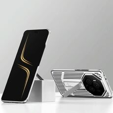 Custodia per telefono con supporto di raffreddamento straordinario per Honor Magic6 Pro (argento bianco)