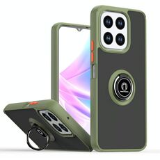 Per Honor X6b Q Shadow 1 Series TPU Hybrid PC Phone Case con anello (verde militare)