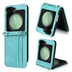 Per Samsung Galaxy Z Flip6 Custodia pieghevole a tracolla per telefono (blu)