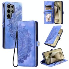 Per Samsung Galaxy S22 Ultra 5G Custodia per telefono in pelle goffrata con effetto pelle di totem (viola)