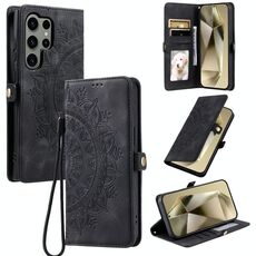 Per Samsung Galaxy S22 Ultra 5G Custodia per telefono in pelle goffrata Skin Feel Totem (nero)