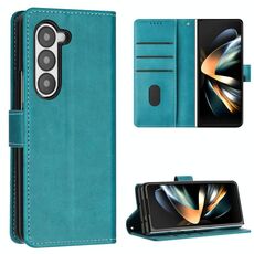 Per Samsung Galaxy Z Fold6 Custodia per telefono pieghevole in pelle con fibbia e trama in vitello con cuciture (verde)
