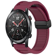 Per Honor Watch GS 3i Window Blind Magnetic Buckle 22mm Cinturino in silicone (rosso vino)