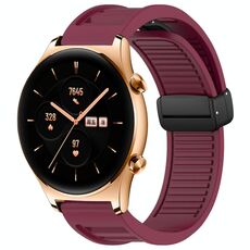 Per Honor Watch GS 3 Window Blind Magnetic Buckle 22mm Cinturino in silicone (rosso vino)