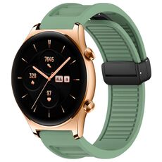 Per Honor Watch GS 3 Window Blind Magnetic Buckle 22mm Cinturino in silicone (verde pino)