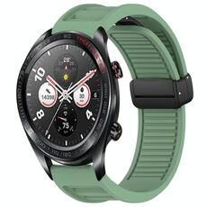 Per Honor Watch Dream Window Blind Fibbia magnetica 22mm Cinturino in silicone (verde pino)