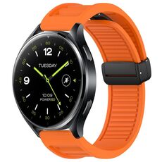 Per Xiaomi Watch 2 Window Blind Fibbia magnetica 22mm Cinturino in silicone (arancione)