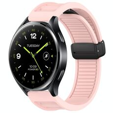 Per Xiaomi Watch 2 Window Blind Fibbia magnetica 22mm Cinturino in silicone (rosa)