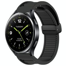 Per Xiaomi Watch 2 Window Blind Fibbia magnetica 22mm Cinturino in silicone (nero)