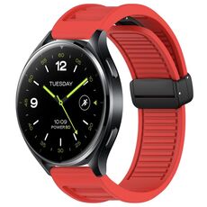 Per Xiaomi Watch 2 Window Blind Fibbia magnetica 22mm Cinturino in silicone (rosso)