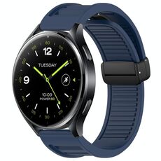 Per Xiaomi Watch 2 Window Blind Fibbia magnetica 22mm Cinturino in silicone (blu notte)