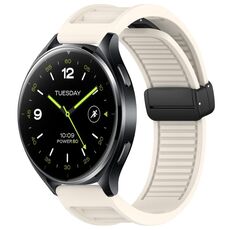 Per Xiaomi Watch 2 Window Blind Fibbia magnetica 22mm Cinturino in silicone (Starlight)