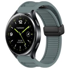 Per Xiaomi Watch 2 Window Blind Fibbia magnetica 22mm Cinturino in silicone (ciano)