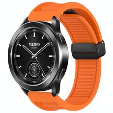 Per Xiaomi Watch S3 Window Blind Fibbia magnetica 22mm Cinturino in silicone (arancione)