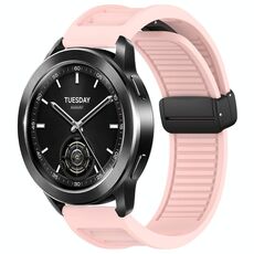 Per Xiaomi Watch S3 Window Blind Fibbia magnetica 22mm Cinturino in silicone (rosa)
