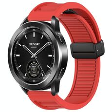 Per Xiaomi Watch S3 Window Blind Fibbia magnetica 22mm Cinturino in silicone (rosso)