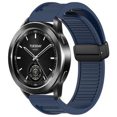 Per Xiaomi Watch S3 Window Blind Fibbia magnetica 22mm Cinturino in silicone (blu notte)