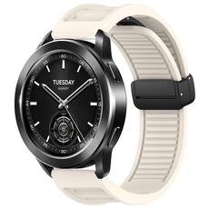Per Xiaomi Watch S3 Window Blind Fibbia magnetica 22mm Cinturino in silicone (Starlight)
