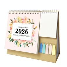 Calendario da tavolo inglese da gennaio 2025 a dicembre 2025 con tasca portaoggetti, etichetta, promemoria (K08)