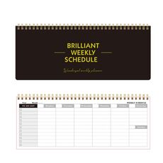 60 fogli senza data, spirale metallica, agenda settimanale, blocco note, libro delle cose da fare (nero)