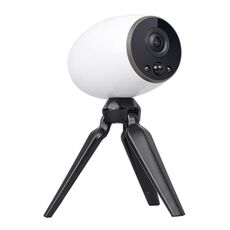 Telecamera di sorveglianza intelligente WiFi GH3 con treppiede, supporto per visione notturna/audio bidirezionale (bianco)