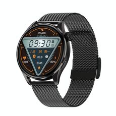 Q3 Max Smartwatch con schermo a colori da 1,36 pollici, cinturino in acciaio, supporto per monitoraggio della frequenza cardiaca/monitoraggio della pressione sanguigna (nero)