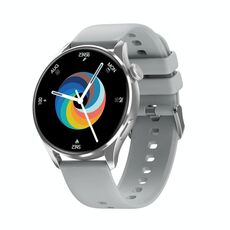 Q3 Max Smartwatch con schermo a colori da 1,36 pollici, cinturino in silicone, supporto per monitoraggio della frequenza cardiaca/monitoraggio della pressione sanguigna (argento)