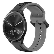 Per Garmin Vivomove Sport 20mm Convex Loop Cinturino in silicone bicolore (nero + grigio)