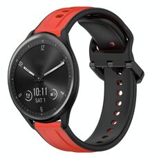 Per Garmin Vivomove Sport 20mm Convex Loop Cinturino in silicone bicolore (rosso + nero)