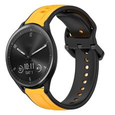 Per Garmin Vivomove Sport 20mm Convex Loop Cinturino in silicone bicolore (giallo + nero)