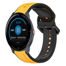 Per Garmin Vivoactive3 Music 20mm Convex Loop Cinturino in silicone bicolore (giallo + nero)